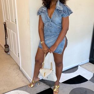 Denim dress with side slit size medium